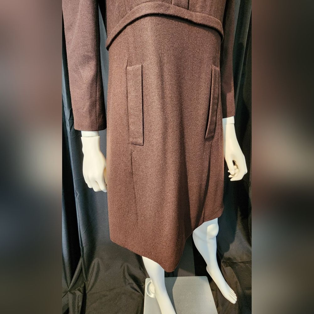 Marc Jacob's Vintage Brown wool Toggle Dress Coat with Standing collar - Picture 6 of 16